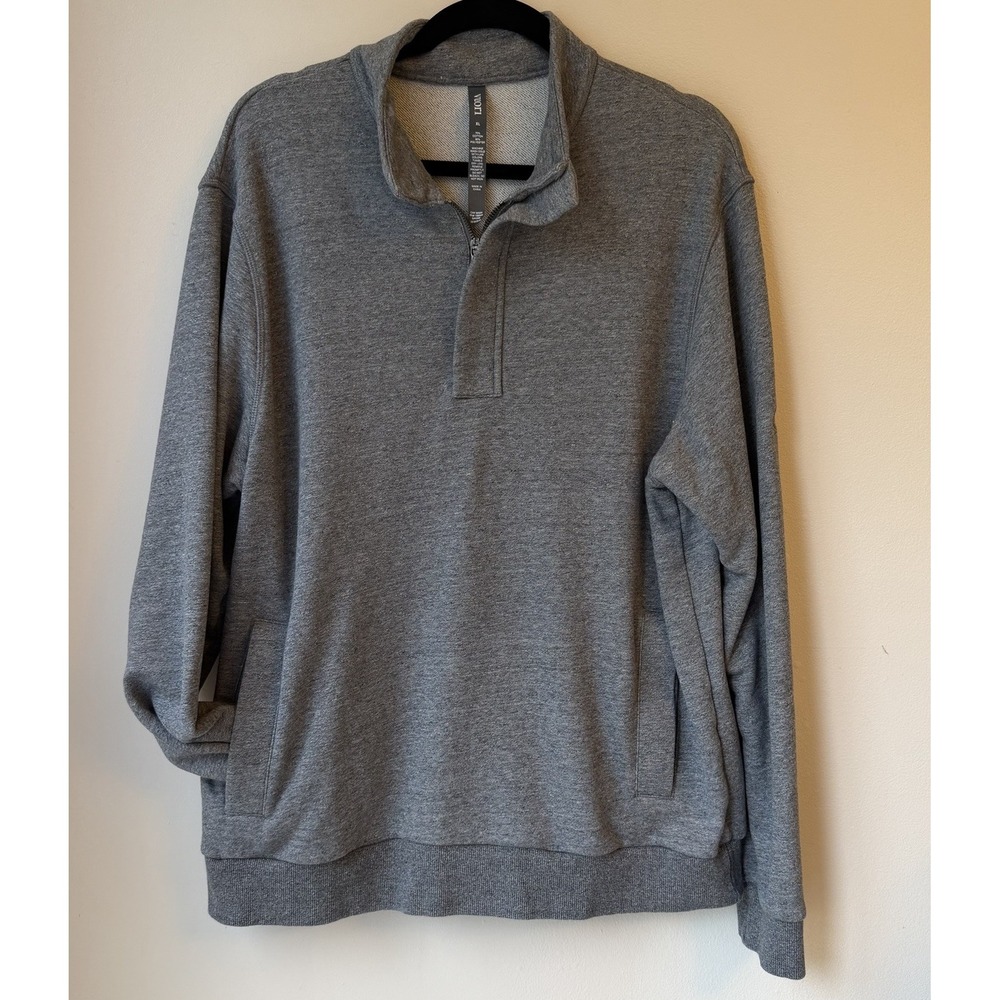 Vuori Men's Cypress 1/4 Zip Sweatshirt XL Gray Athletic Casual Outdoors